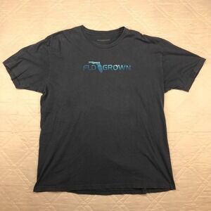 Mens Vintage Ocean Fishing FLO Grown T shirt blue‎ SS 2 sided 2XL